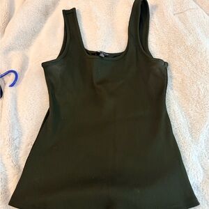 White House Black Market Olive Green Ribbed Tank Top
